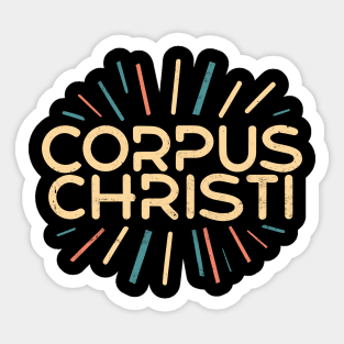 Corpus Christi Texas City Retro Design Sticker